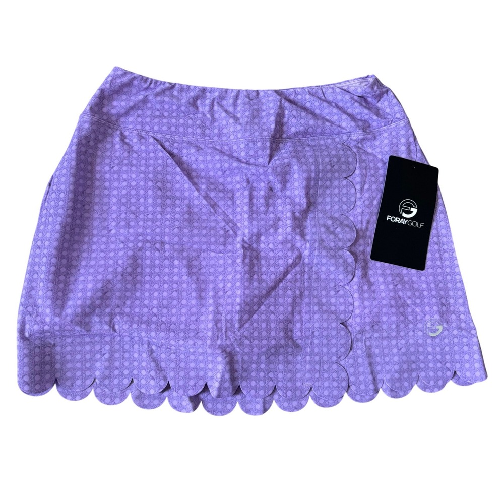 NWT Foray Golf Core Scalloped Edge Faux Wrap Skort Sz L Purple Activewear Preppy